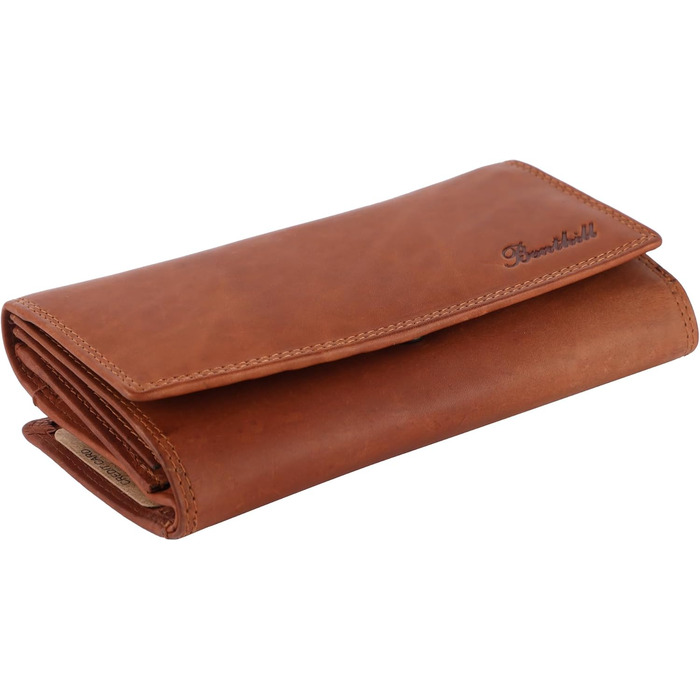 Benthill Women's Wallet Large Genuine Leather | Large Wallet XXL with RFID Protection | Vintage Genuine Leather Women's Wallet with Many Card Slots including Gift Box, Color: Brown