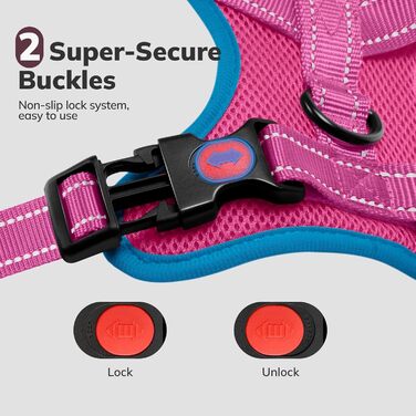 Нашийник для собак FAYOGOO з відбиваючими елементами, не тягне, м'який, з підкладкою, для маленьких, середніх та великих собак (рожевий, XS)