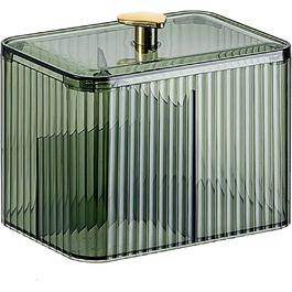 Контейнер для ватних паличок Veki з кришкою, прозорий контейнер для ватних дисків, тримач для ватних паличок для ванної кімнати, органайзер для косметики (зелений)