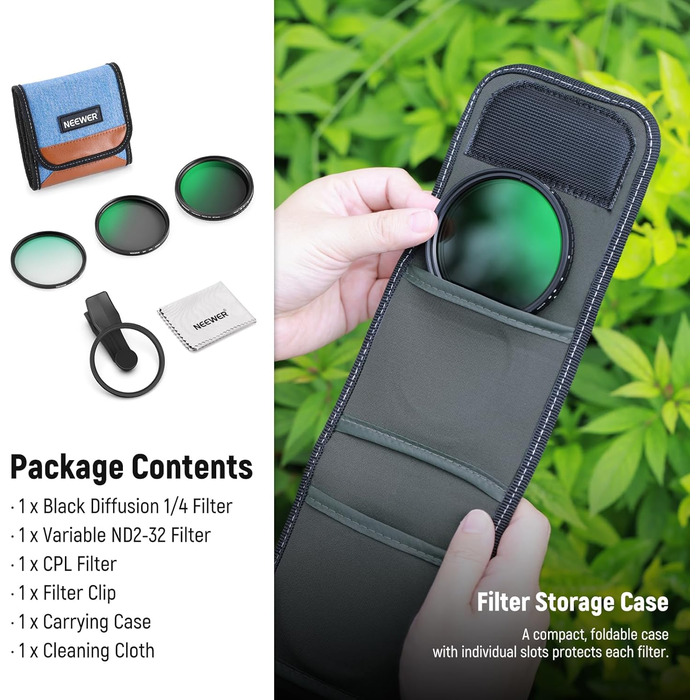 NEEWER Фільтр CPL 67mm для смартфонів та об'єктивів, циркулярний поляризаційний фільтр, сумісний з Android