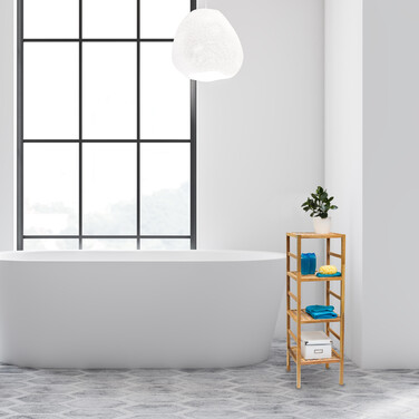 Relaxdays Walnut Bathroom Shelf, various sizes
