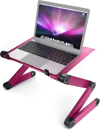 Підставка для ноутбука LifeBasis, складна, регульована, рожева, до 17 дюймів