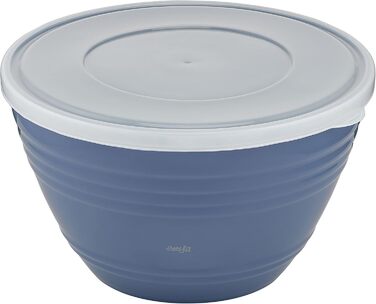 Emsa Prep&Bake Plastic Mixing Bowl 4.15 L, with a preserving lid for refrigerator storage, non-slip base, perfect stability when mixing, dishwasher-safe, stackable K32541