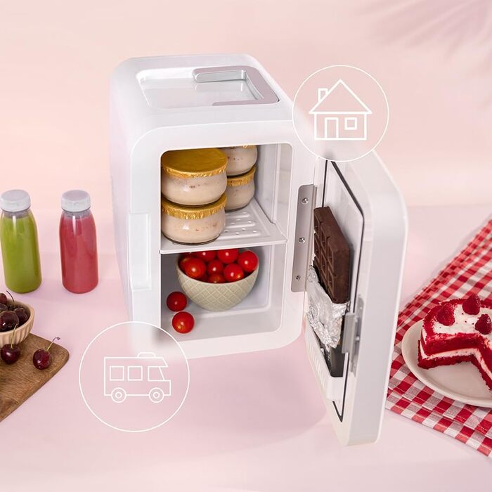 Міні-холодильник Cecotec Bolero MiniColing, 10 л, рожевий, 12-220V, для авто та кемпінгу, охолодження/підігрів, регулювання температури