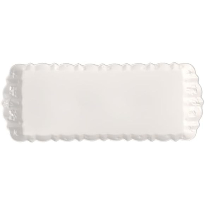 Villeroy & Boch – Toy's Delight Royal Classic Cake/Torte Plate White, Dishwasher-Safe, Microwave-Safe, Rectangular Serving Plate for Christmas, Serving Platter, Premium Porcelain