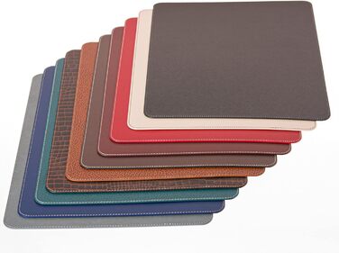 Placemats and Coasters made from Recycled Leather, 2 Placemats, 40x30 cm Placemats and 10x10 cm Coasters, (Cream White)
