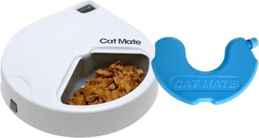 Автоматичний годівниця для котів та маленьких собак Cat Mate C200 з таймером, 2 миски, білий, з охолоджуючим акумулятором, до 400г на порцію