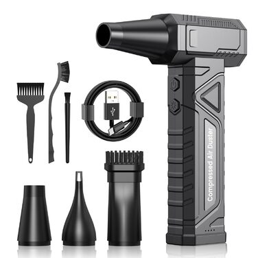 Електричний пилодув для ПК та приміщень - Air Duster 200000 RPM, 4-рівні, акумуляторний, чорний