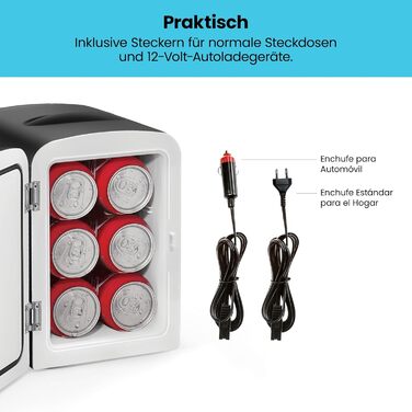 Chefman Iceman Міні-холодильник: 4 літри, охолодження та підігрів, 6 відділень для косметики, перекусів, AC/DC живлення, для дому/авто/спальні