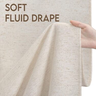 Штора для душу льон 180x200 см, Бохо стиль, водонепроникна, анти-грибок, біла - для ванної кімнати