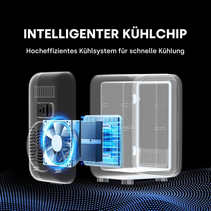 Міні-холодильник Enventor 6л/8 банок, косметичний холодильник з LED-дзеркалом, AC/12V, охолодження та підігрів для спальні, дому, авто, косметики та продуктів, білий