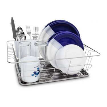 Relaxdays Dish Drainer with Cutlery Basket L