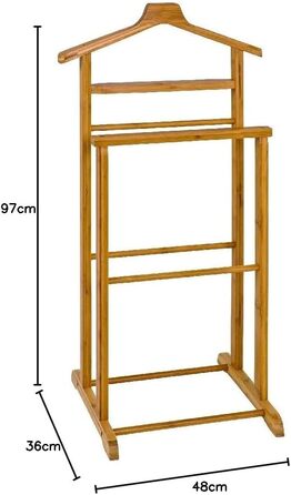 Підставка для одягу HAKU Möbel для чоловіків, бамбук, 48 x 36 x 97 см, скандинавський стиль