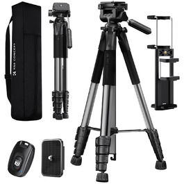 Штатив K&F Concept S255A3+BV01: Легкий штатив з сумкою, 190 см, для камери/DSLR, смартфона, Canon, Nikon, Sony
