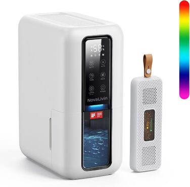 Електричний осушувач повітря з 2L резервуаром для води, автоматичне вимкнення та регулювання вологості, для ванної кімнати, спальні, шафи (білий)