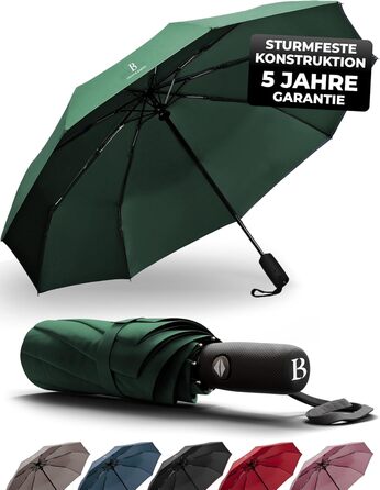 Чоловічий парасолька LOGAN & BARNES Boston: штормостійкий, з тефлоновим покриттям, темно-зелений