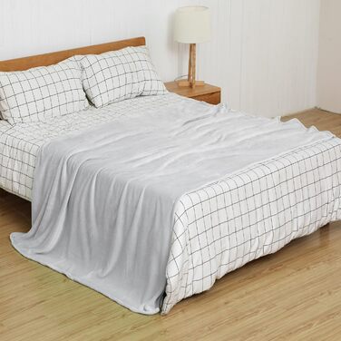 Плед Mixibaby: м'який та теплий, 150x200 см, світло-сірий | Плед для дому, дитячий плед