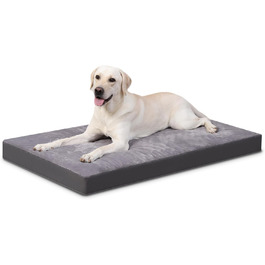 Favodormir Orthopedic Dog Bed, Dog Cushion for Large Dogs XXL, with Washable Removable Cover, Outdoor Dog Mat, Dog Basket, Dog Mattress for Large Dogs, 119x73x9cm (L 91 x W 69 x H 7 cm, Grey)