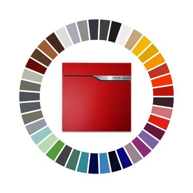 Поштова скринька Metzler антрацит з газетницею та табличкою для імені, RAL 7016, вулична, настінна, металева, стійка до корозії та погодних умов, сучасний дизайн 37x37x10.5 см