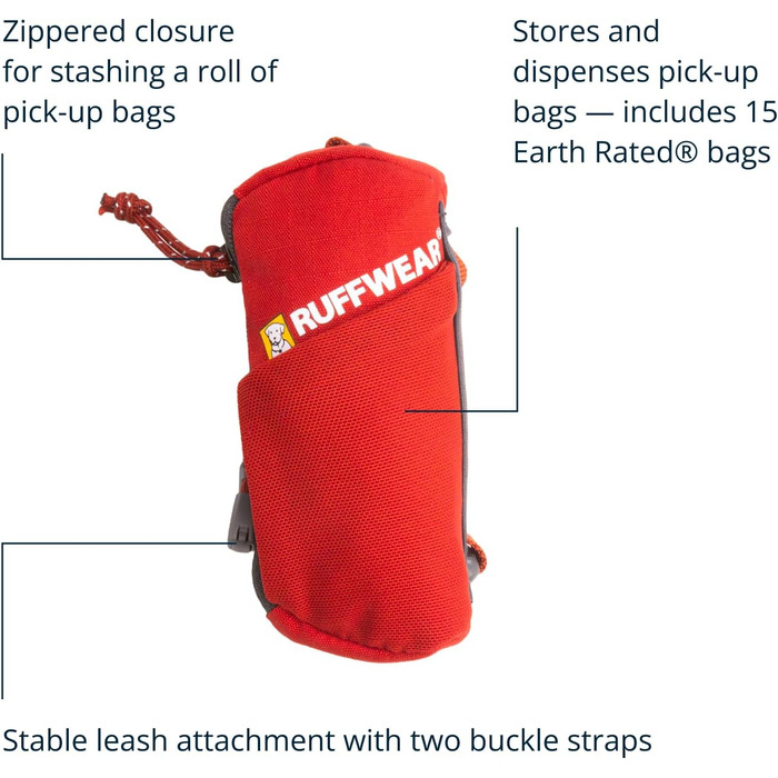 RUFFWEAR Stash Pouch Mini - компактний диспенсер для пакетів для вигулу собак, 12 x 5.7 см (Червоний каньйон)