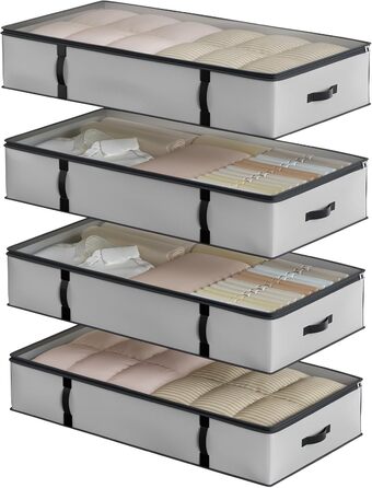 Органайзери для зберігання Oak & Tea 90L 4 шт. для взуття, одягу, під ліжко. Водонепроникні, з прозорою панеллю, 100x50x18 см