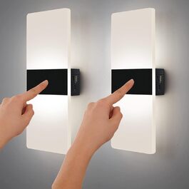 LED-стінна лампа VOMI з датчиком руху, акумуляторна, бездротова, USB-зарядка, 4000mAh, для коридору та сходищ, 2 білих світлодіода (сенсорне керування, 6000K)