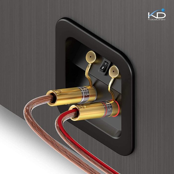 Кабель-банани KabelDirekt (10 пар) – для акустичних кабелів до 6 мм², позолочені, гвинтове з'єднання