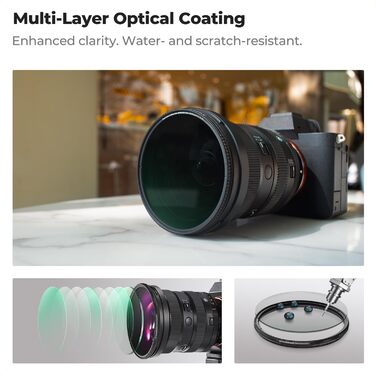 Фільтр 2-в-1 K&F Concept 72mm: Поляризаційний та Black Mist (1/4 True Color), скло Nano-Xcel