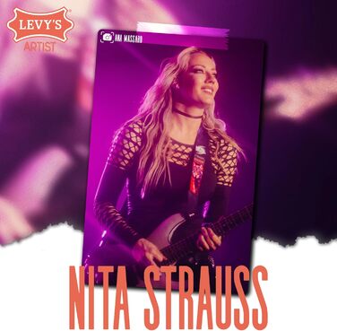 Гітарний ремінь Levy's Musikinstrumente з поліестеру, 5,1 см шириною, з мотивом пончиків та фламінго