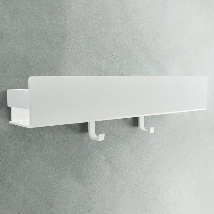 Designfabrik Hamburg Shower Shelf without Drilling | Bathroom Organizer | Shower Shelf without Drilling | Bathroom Shelf | Hanging Shelf | Wall Shelf | Adhesive Shower Basket | Shower Shelf White 42 cm