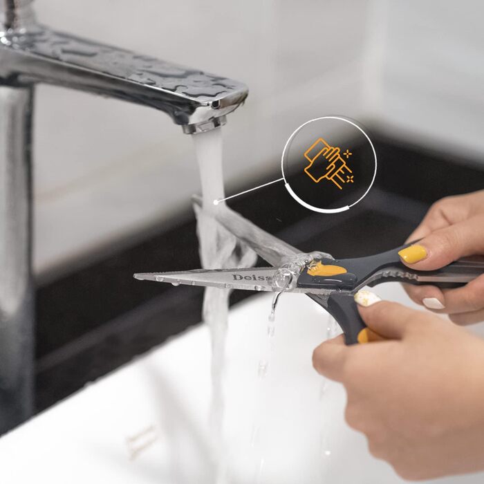 Кухонні ножиці Deiss PRO Heavy Duty з нержавіючої сталі - універсальні, для птиці, риби, м'яса, салатів та зелені