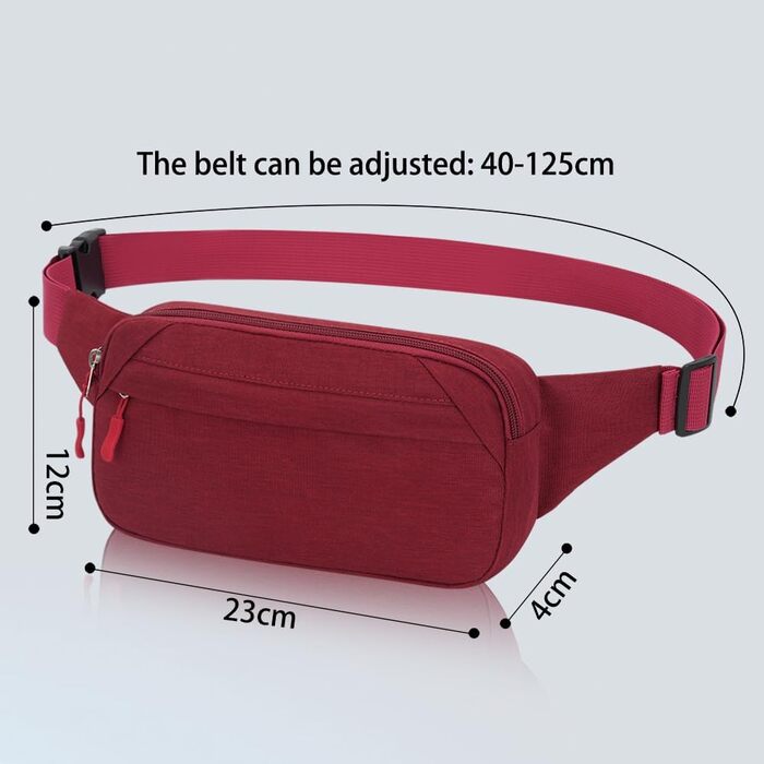 Сумка на пояс для чоловіків та жінок. Спортивна фанна-пак для подорожей, прогулянок з собакою та активного відпочинку (червона)