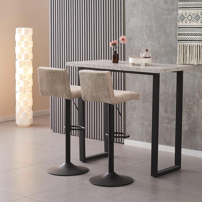 JYMTOM Adjustable Bar Stools Set - Swivel Counter Stools with Velvet Padded Seat for Bar, Kitchen, Bistro, Cafe & Dining Room (2, Beige)