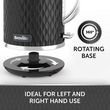 Електричний чайник Breville VKT017 Curve, 1.7 л, 3000 Вт, чорний