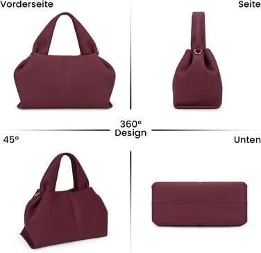 Сумка-клатч жіноча Cloud Pouch Bag бордового кольору міні, крос-боді з ремінцем