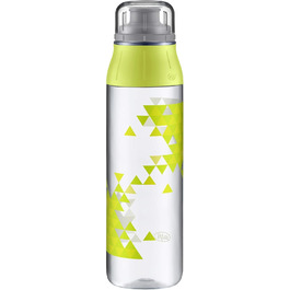 alfi Drinking Bottle Tritan BPA Free, Water Bottle 700ml, tritanBottle Coral, leak-proof, sealed for carbonated drinks, dishwasher safe, 5495.110.070 Bottle for Togo, school, sports, hiking, leisure (Triangle Green)