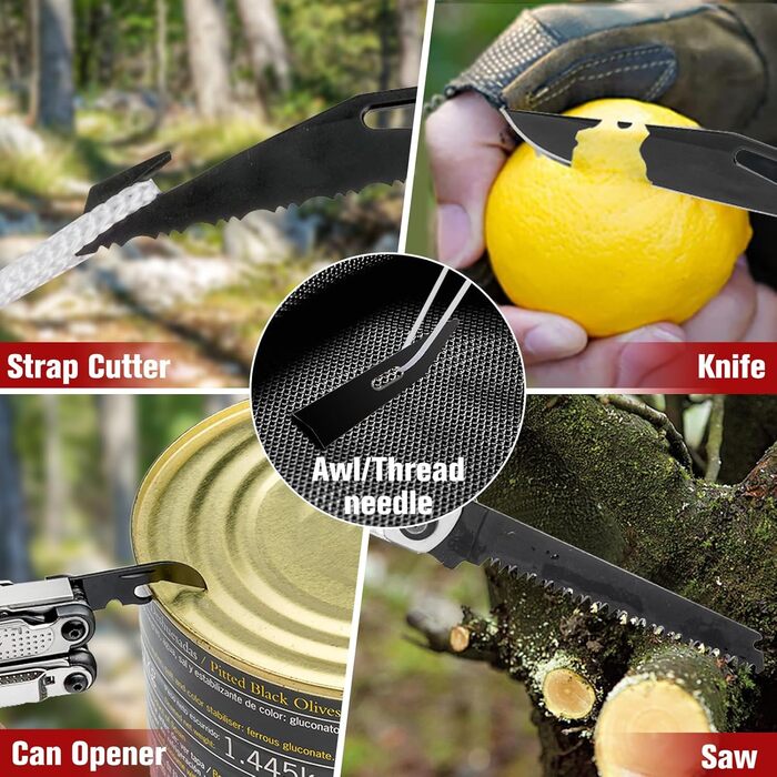 BIBURY Multitool Pliers, Stainless Steel Multi Tool with Improved Wire Cutter & Screw Driver, Folding Self-Locking Multitools with Nylon Pouch for Camping, Hiking, Survival, Gift for Men, Dad