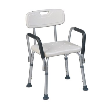 Teqler T-135303 Душовий стілець для догляду, висота регулюється 38-45 см, табурет для ванної для людей з обмеженою мобільністю