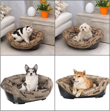 Килимок для собак та котів Ferplast SOFA 'CUSHION' - м'яке ліжко для домашніх тварин, сірий, 85 x 62 x 28,5 см