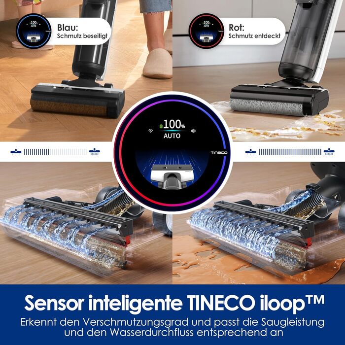 Бездротовий пилосос Tineco Floor One S5 Pro 2: для прибирання шерсті та липких забруднень, з інтелектуальним дисплеєм