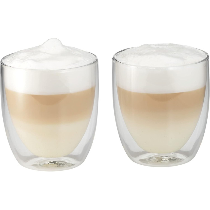 WMF Double-Walled Cappuccino Glasses Set, 6-Piece, Double-Walled Glasses 250ml, Floating Effect, Thermoglass, Heat-Resistant Tea Glass, Coffee Glass