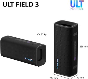 Sony ULT Field 3 Forest Grey – Портативна Bluetooth колонка з глибоким басом, 24 год автономії, IP67 (водонепроникна, пилозахищена, ударостійка)