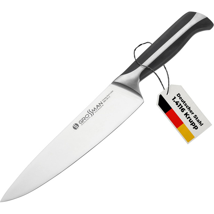 Ніж кухарський Grossman 002SH, 33 см, з нержавіючої сталі, ергономічна ручка