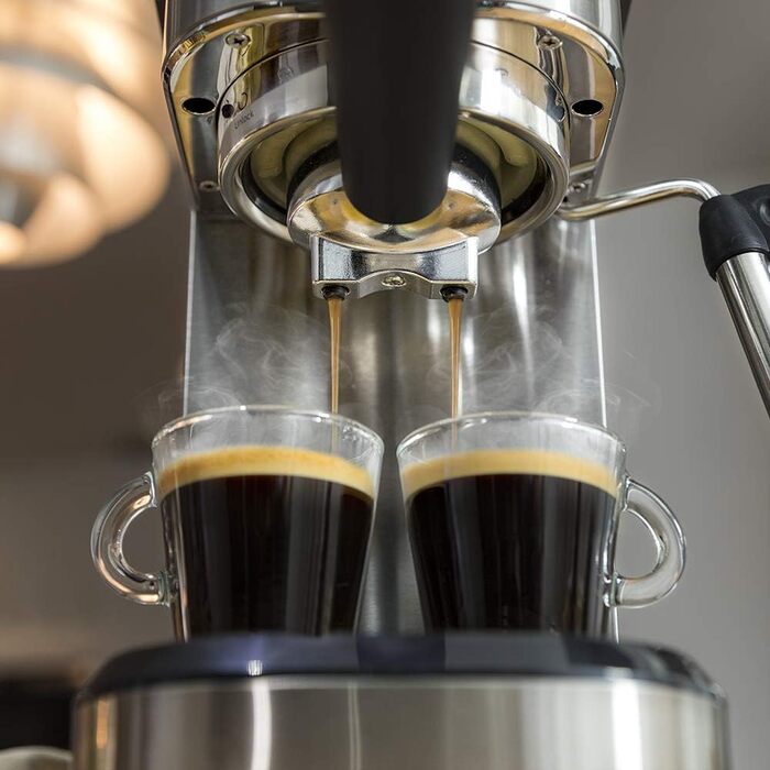 Cecotec Espressomaschine Espresso and Cappuccino Cafelizzia 790 Steel Pro. 1350W, Manometer, Thermoblock System, 20 Bar pressure, automatic mode for 1-2 coffees, swivel steam wand, 1.2L, Stainless Steel (Without Manometer)