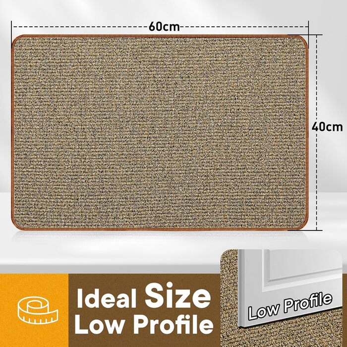Привратний килимок Mibao 40 x 60 см, вологопоглинаючий та протиковзкий килим для вхідних дверей, для взуття та лап тварин, темно-коричневий