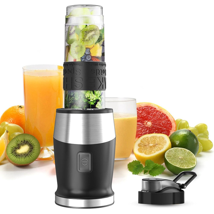 500W Stainless Steel Portable Blender - Smoothie & Shake Maker with BPA-Free Tritan Bottles
