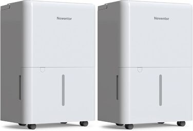 Електричний осушувач повітря Newentor 12L для підвалу, 35dB, з гофрованим шлангом 1м, для приміщень до 25м², 10 років гарантії, фільтр, таймер, продуктивність 24L/день