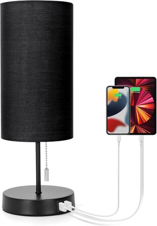 Торшер Aigostar з 2 USB-портами для зарядки, вимикач на шнурі, металева основа, сучасний дизайн, сірий колір. Підходить для спальні, вітальні, робочого столу, дитячої кімнати