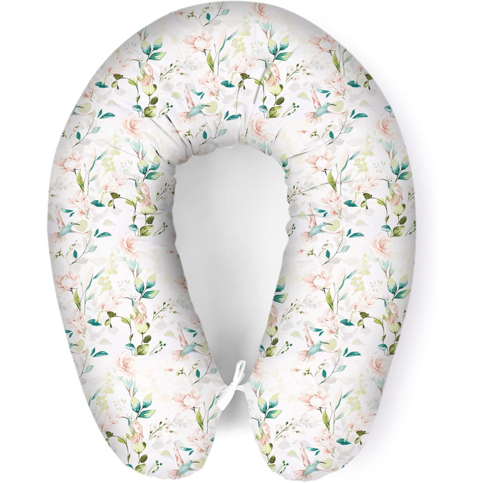 Подушка для вагітних Amilian Stillkissen 170 см XXL – подушка для сну на боці, подушка для годування, body pillow (Колібрі, шалфей)