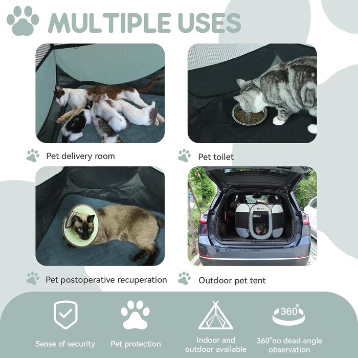 Клітка-загон для собак, цуценят та котів. Переносний загон для собак великих порід. Загон для собак в приміщенні та на вулиці. З сумкою для перенесення